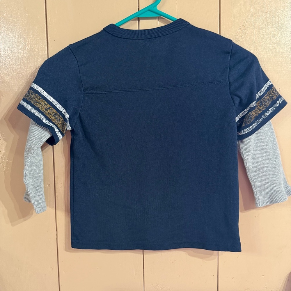 GAP Kids Navy and Gray Long Sleeve Tee with Gold Number - Picture 6 of 6